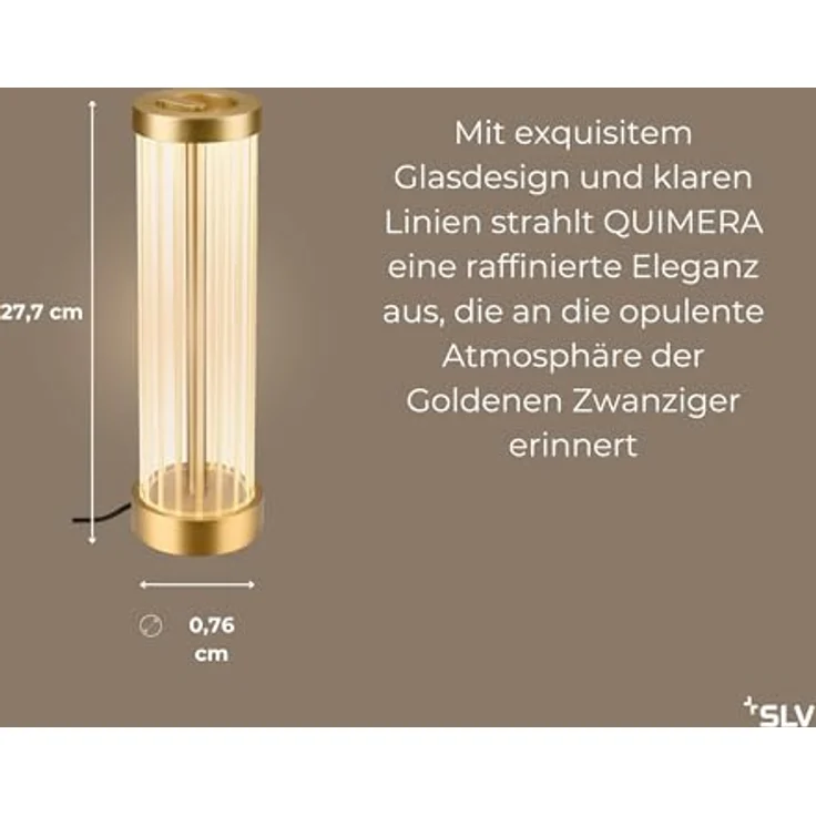 SLV QUIMERA Tischleuchte, gebürstetes Messing, 2700/3000K, 120 Lumen, 360° Abstrahlwinkel – Bild 3