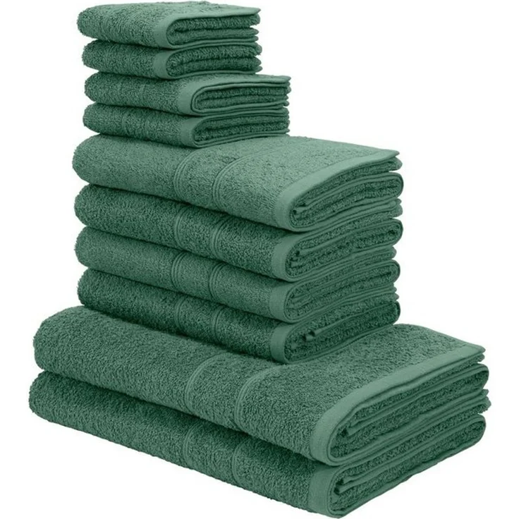 OTTO home Handtuch Set Inga, Duschtücher, Handtücher, Gästetücher, Seiftücher, Walkfrottee (10-St), Handtücher mit feiner Bordüre, 100% Baumwolle, einfarbig, weich – Bild 4