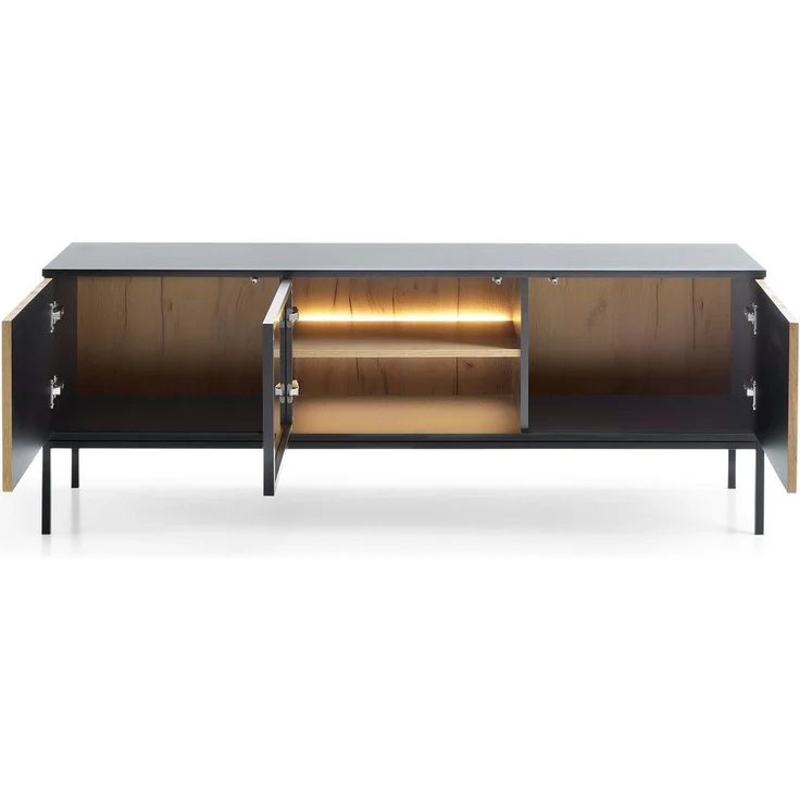 Compleo TV-Schrank LINO, TV Tisch gerifflete Front, Fernsehschrank Modern Wohnzimmer – Bild 3