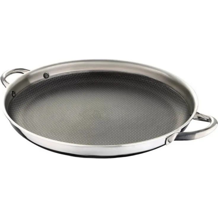 Cheffinger Servierpfanne mit Wabenstruktur, Edelstahl silber, Ø 36 cm
