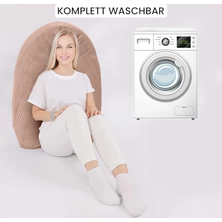 Amilian Stillkissen XXL 170 cm - Schwangerschaftskissen, Seitenschläferkissen, Pregnancy Pillow mit abnehmbarem Bezug, Schlafkissen für Seitenlage, Lagerungskissen für Schwangere & Stillzeit - Stillhilfe – Bild 8
