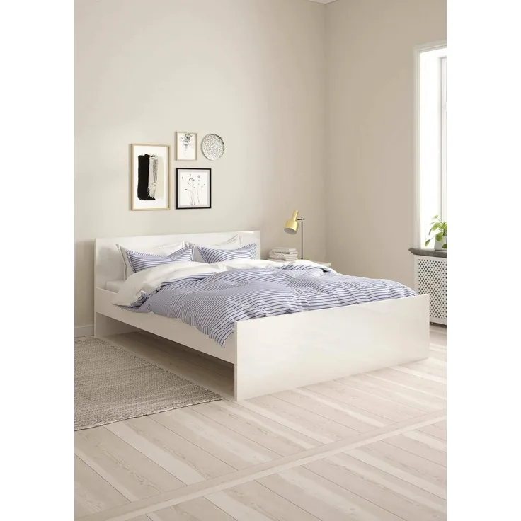 Dmora - Orthopädisches Doppelbett LattenrostFloria, Bettgestell, Orthopädischer Lattenrost, Lattenroste für Bettstruktur, 207x166 h80 cm, Weiß