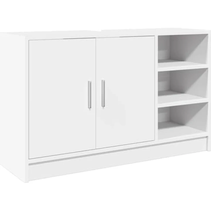 vidaXL Waschbeckenunterschrank Weiß 90x29x55 cm Holzwerkstoff 848122 – Bild 2