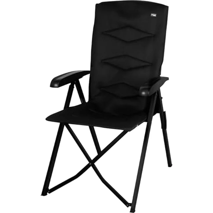 AKTIVE Gepolsterter Klappstuhl, Schwarz, 49 x 76 x 109 cm, 5 Positionen, Tragkraft 110 kg, Rutschfeste Stopper, Aluminiumrahmen, Polyestergewebe, Klappstühle, Inkl. Tragetasche (63058) – Bild 2