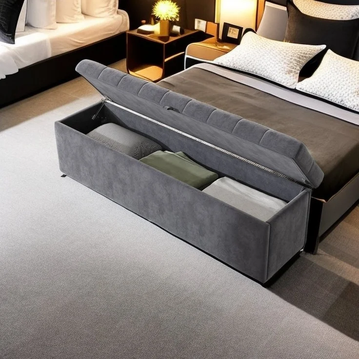 BlingBin Bettbank Polsterbank mit Stauraum und Deckel auch als Garderobenbank geeignet (1er Set, 1-St, 1pcs), Truhenbank, Aufbewahrungsbank für Wohnzimmer, Schlafzimmer – Bild 2