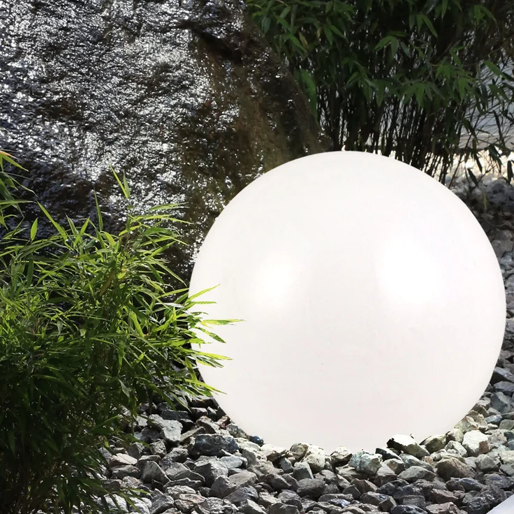 8x LED Solarleuchte, Kugel weiß, DM 20 cm, H 62 cm – Bild 8