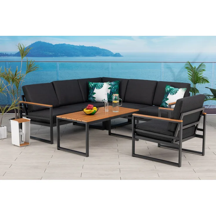 Gardissimo Alu Garten Eckloung/ Sitzgruppe "Lena", anthrazit