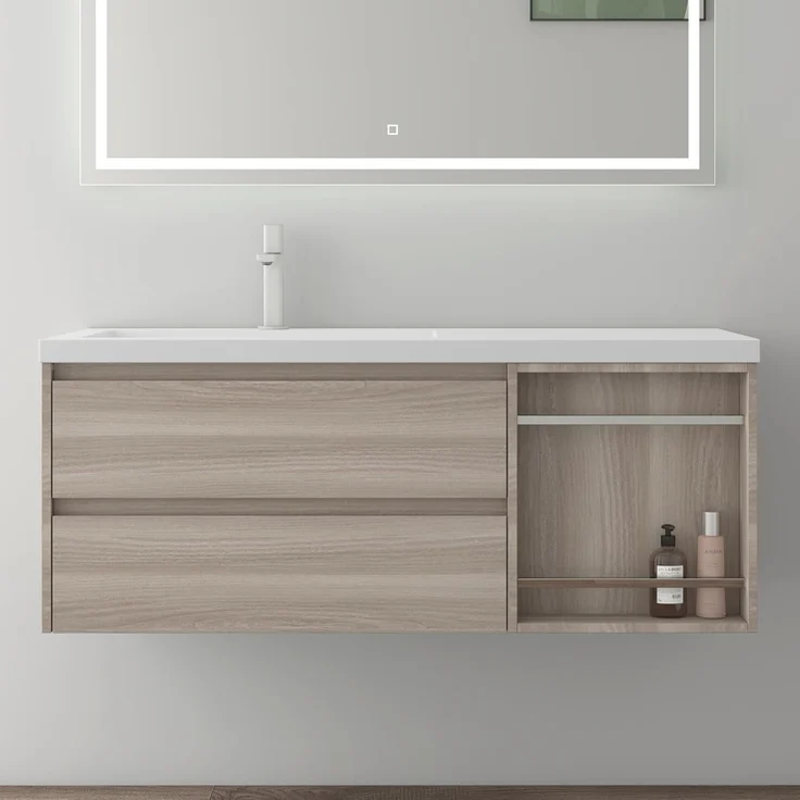 Mai & Mai Badmöbel-Set Waschtisch mit Unterschrank Badmöbel mit Waschbecken mineralguss Open