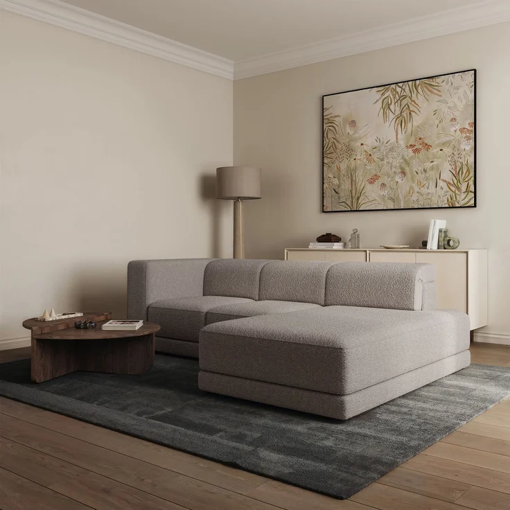 Selsey 'Novals' Ecksofa L-Form, 4-Sitzer, rechts, Bouclé Greige, 278 cm – Bild 3