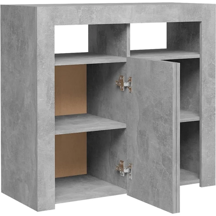 vidaXL Sideboard mit LED-Leuchten Betongrau 80x35x75 cm 804332 – Bild 6
