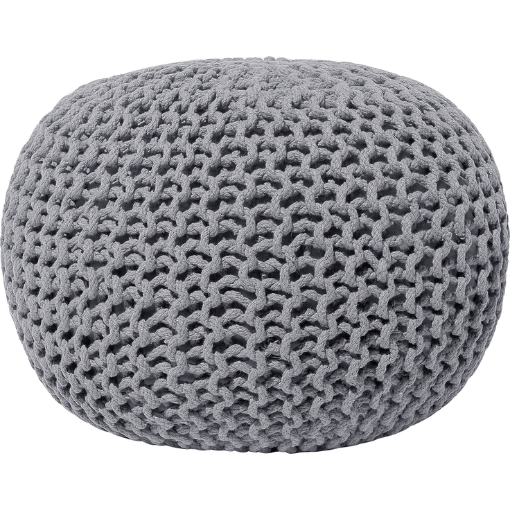 Ottomane CONRAD Grau Baumwolle 50 cm 50 cm