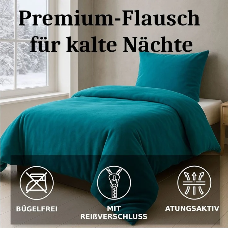 Malika Bettwäsche 200x200 + 2x 80x80 cm Cashmere Touch Bettwäsche, atmungsaktiv, Für Allergiker geeignet, pflegeleicht, angenehm weicher Stoff – Bild 2