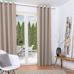 Beautissu Vorhang Amelie 2er Set Gardinen Amelie BO, 140x245cm, Sand, Blackout Vorhänge Blickdicht mit Ösen – Gardine 140x245 cm