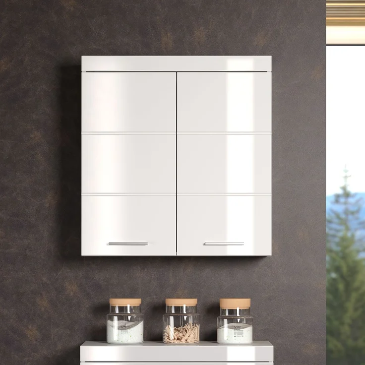 Trendteam 'Amanda' Hängeschrank, Holz, 73 x 77 x 23 cm, Weiß Hochglanz – Bild 7