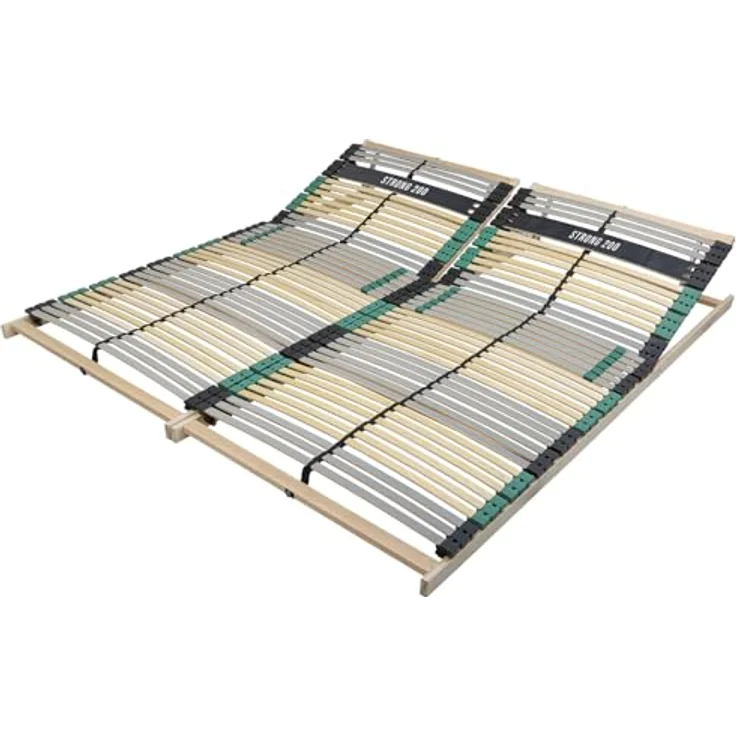 Lattenrost 160x200 PREMIUM STRONG 200 aus Buchenholz (2x Lattenrost 80x200), Kopfteil verstellbar, mit 42 Latten, Made in Germany, bis 200Kg – Bild 2