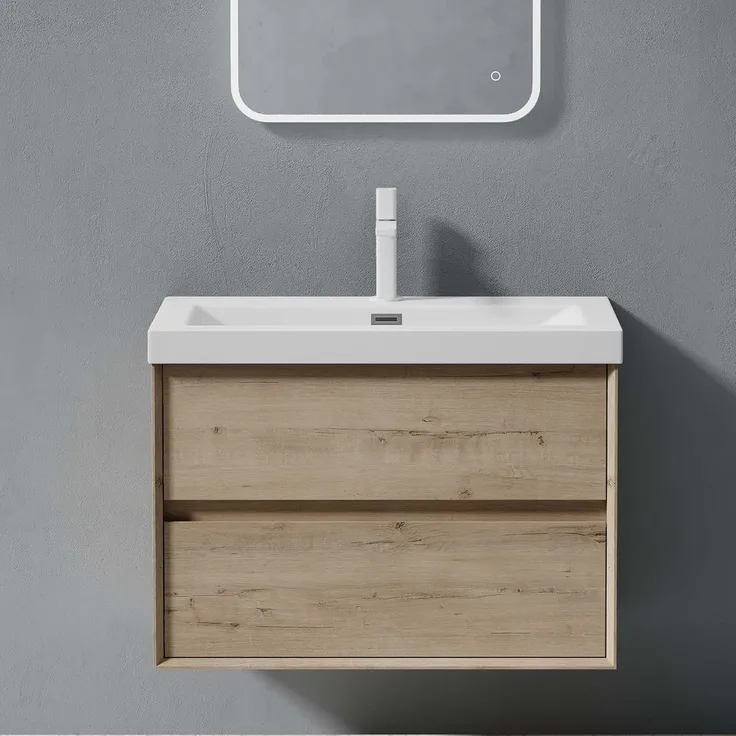 doporro Badmöbel-Set Badmöbel Set Badezimmermöbel Badezimmer Mineraguss Waschbecken Rimo