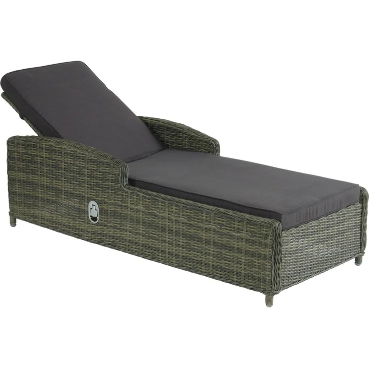 Inko Lounge-Liege Leona Rattanoptik Sonnenliege Loungeliege 3 Farben zur Wahl Rattanoptik dark olive