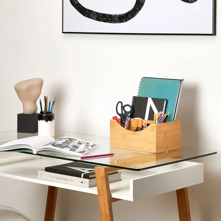 Schreibtischorganizer Bambus mit Griff 10020543 – Bild 2