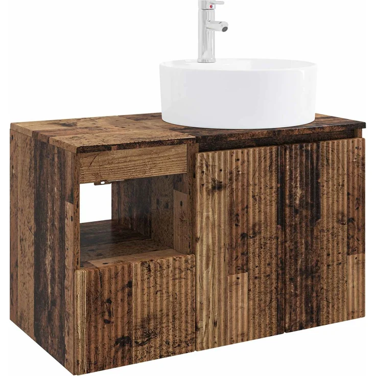 vidaXL Badezimmerschrank-Set 2 stk. Altholz 79,5 x 44,5 x 82 cm 3404082 – Bild 2