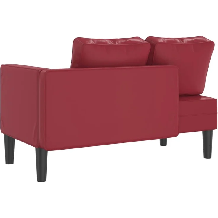 vidaXL Chaiselongue mit Kissen Weinrot Kunstleder, 116,5 x 62 x 57,5 cm – Bild 5