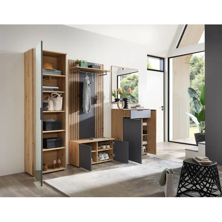HBZ Schuhbank Lagos, Garderobenbank BxHxT 80x44x38 cm (1-St), Mit 2 Türen und 2 Einlegeböden – Bild 7