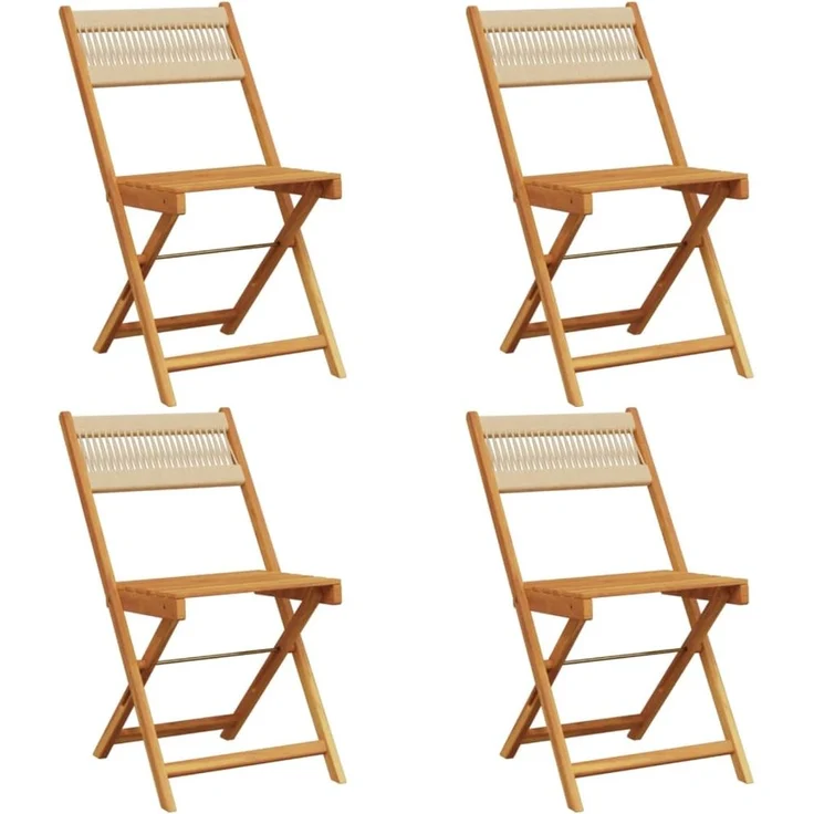 vidaXL Gartenstühle 4 Stk. Klappbar Beige Massivholz Akazie 3214607 – Bild 1