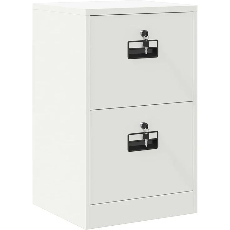 vidaXL Aktenschrank Weiß 45,5 x 42 x 74,5 cm Kaltgewalzter Stahl 891615 – Bild 2