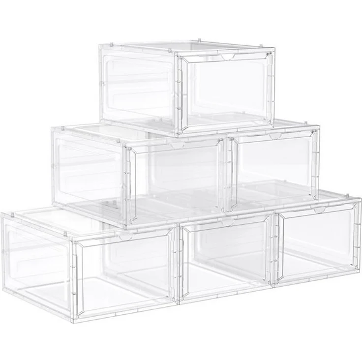 Songmics Schuhbox Schuh-Organizer (6 St), aus Kunststoff, durchsichtig – Bild 4