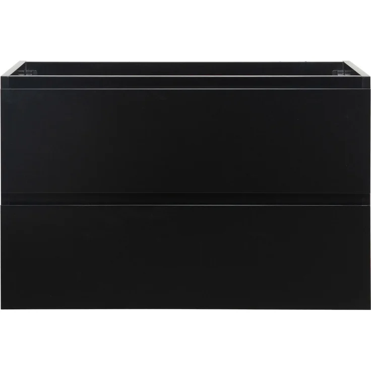 Badplaats Waschbeckenunterschrank Angela 80 x 48 cm Schwarz Matt - Hängender Badezimmerschrank mit 2 Schubladen, Vormontiert und mit Soft-Close – Bild 5