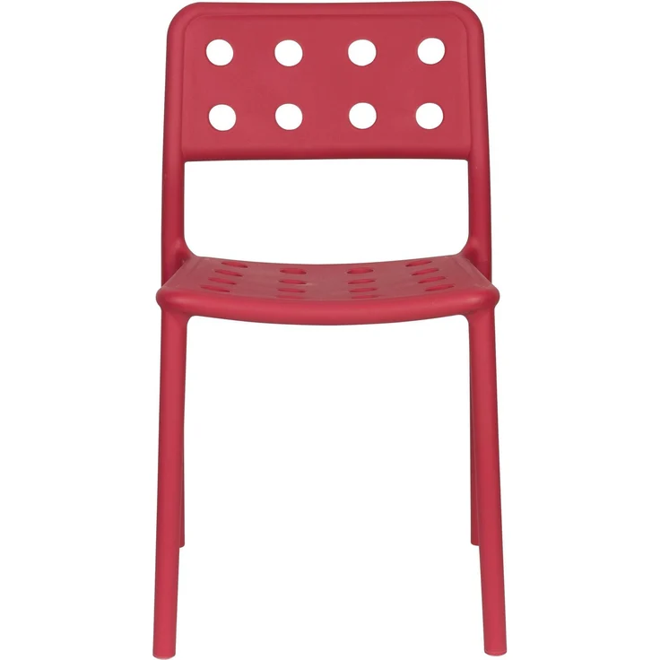 Gartenstuhl Serra im 4er-Set, Rot aus Kunststoff für Balkon & Terrasse 45,5x53x80 cm – Bild 9