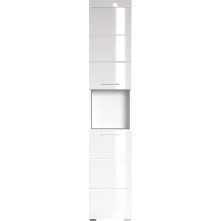 Trendteam 'Amanda' Hochschrank, Holz, Weiß Hochglanz, 190 x 31 x 37 cm