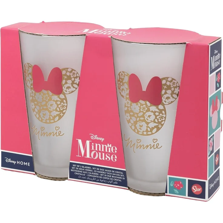 Trinkgläser 2er-Set im Geschenkkarton 480 ml Gläser verschiedene Motive Minnie Mouse – Bild 4