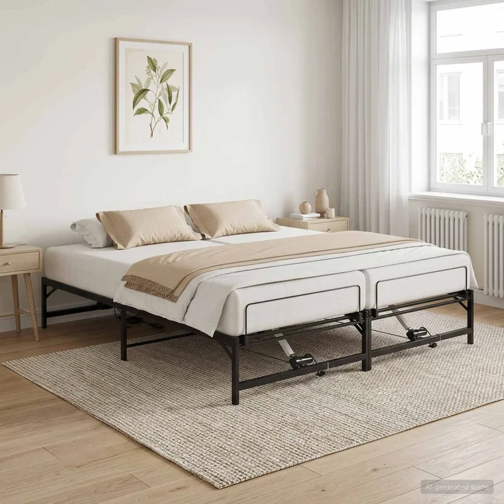 vidaXL Elektrisch verstellbares Bettgestell Schwarz 180 x 200 cm Stahl 3438624 – Bild 4