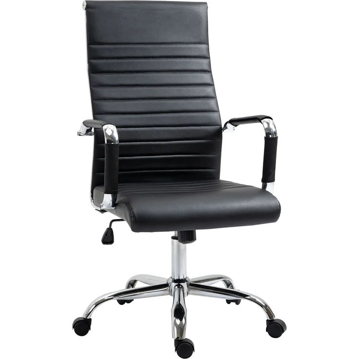 MELAYR, Drehbarer Schreibtischstuhl, Bürostuhl mit hoher Rückenlehne, drehbaren Rädern, 54 x 62 x 114 cm, Schwarz – Bild 2
