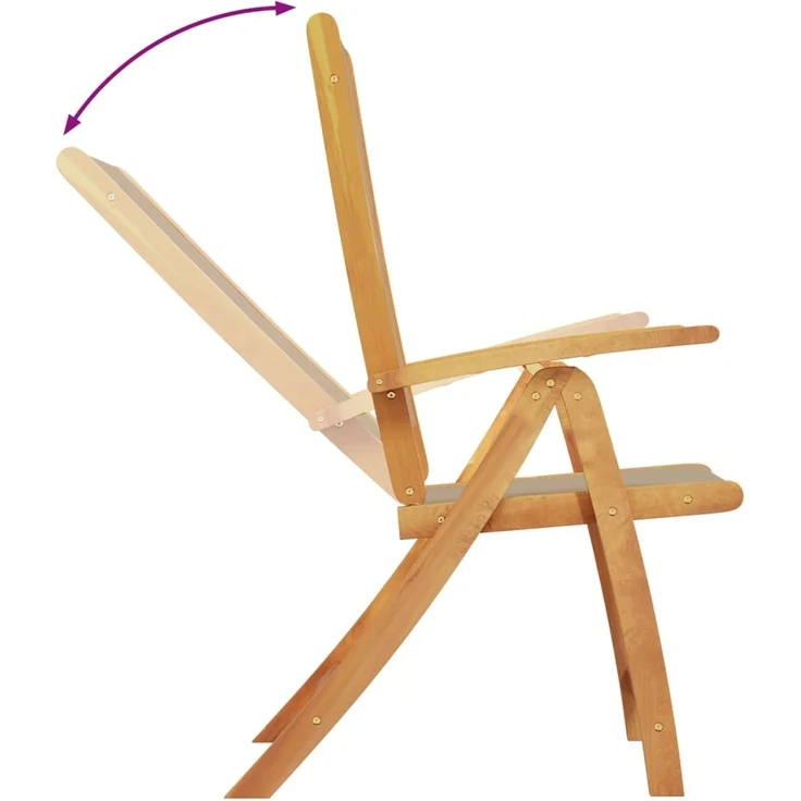vidaXL Gartenstühle 2 Stk. Klappbar Massivholz Akazie und Textilene 4008423 – Bild 6