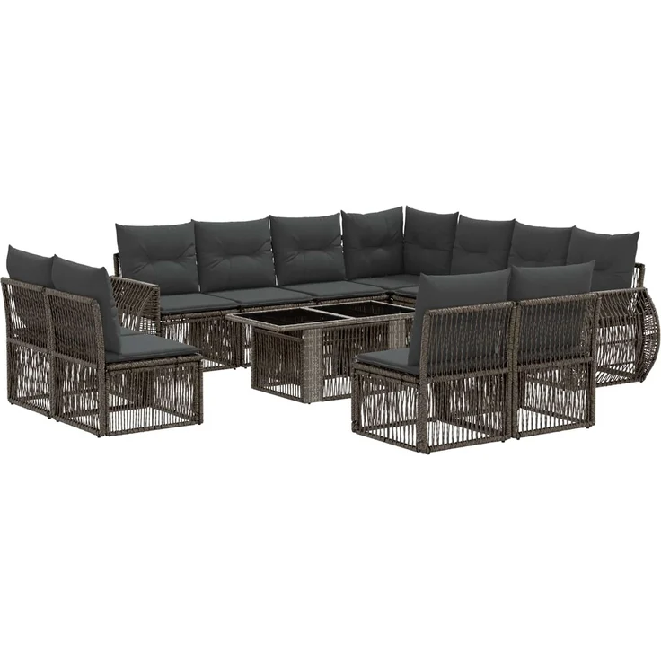 vidaXL Gartensofa-set 12 stk. Grau und Dunkelgrau 100 x 55 x 73 cm 3436961 – Bild 2