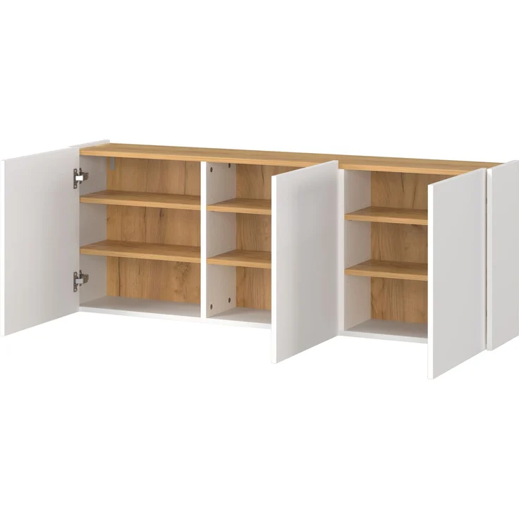 Germania Schuhschrank 1345-513 GW-Libbiano, in Weiß/Navarra-Eiche-Nb, mit geringer Tiefe, 138 x 52 x 25 cm (BxHxT) – Bild 5