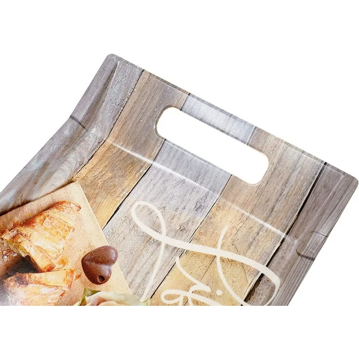 Lashuma Tablett Frühstück, Melamin, (1-tlg), Beige braunes Kunststofftablett aus Italien 41x19 cm – Bild 2