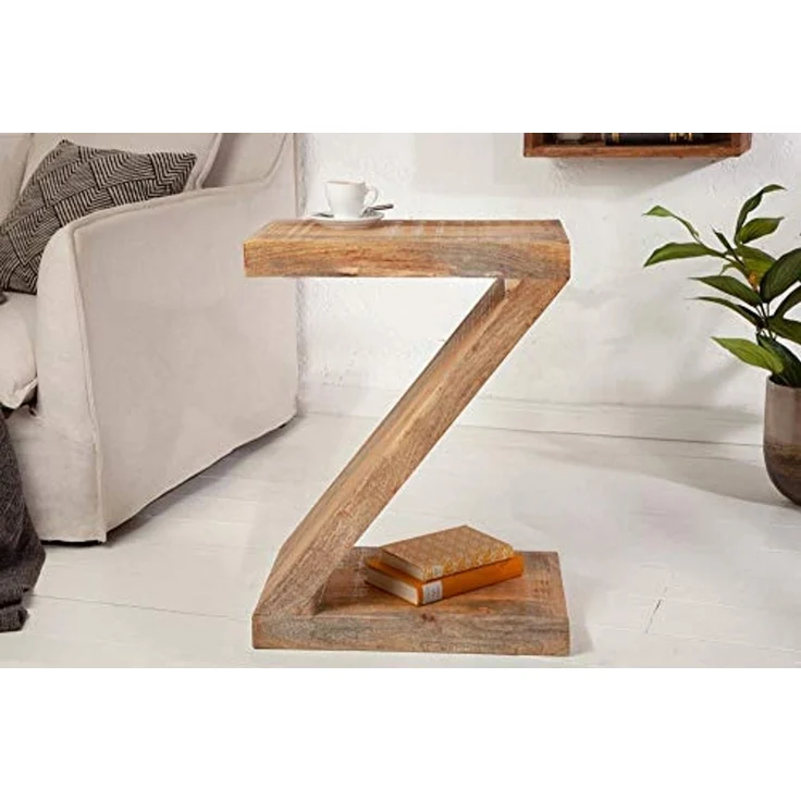riess-ambiente Beistelltisch Z 45cm natur, Massivholz · variabel stellbar · Handarbeit · Mangoholz – Bild 4