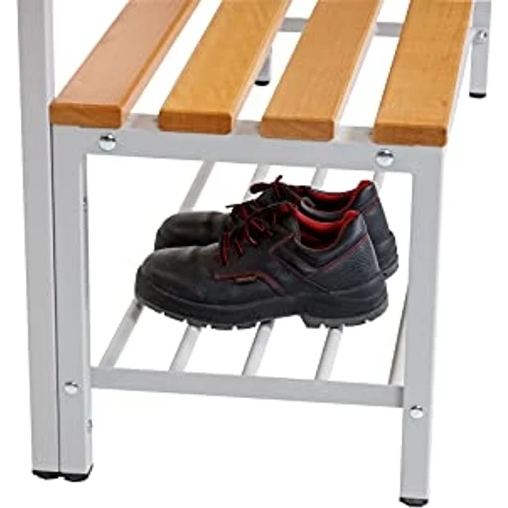 Garderobenbank doppelseitig mit Schuhrost 100 cm grau – Bild 3
