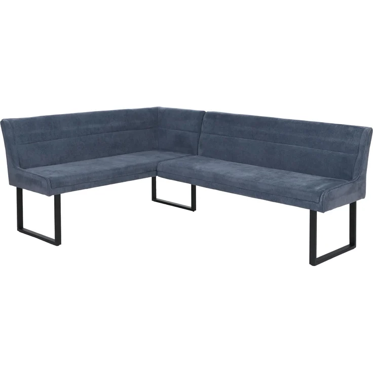 Eckbank HWC-O81, Esszimmerbank Bank, (310g/m²) Chenille Stoff/Textil Metall 159x210 cm ~ blau – Bild 9
