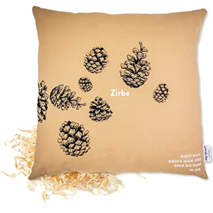 AllgäuQuelle Bio ZirbenKissen mit 100% Zirbenspänen, natürliches Duftkissen 1000g, 45x45 cm, ohne künstliche Zusatzstoffe