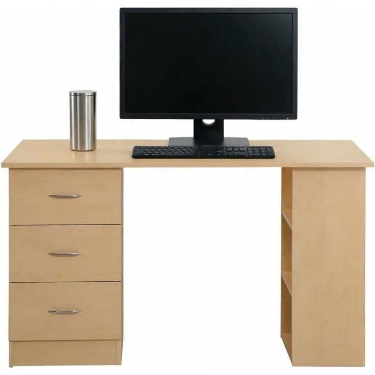 Funktionaler Computertisch,Moderner Schreibtisch mit Schubladen und offenem Regalfach,Bürotisch,Schreibtisch (nur mit Bürotisch)--Holz--120x49x72cm--YOUDENOVA – Bild 8