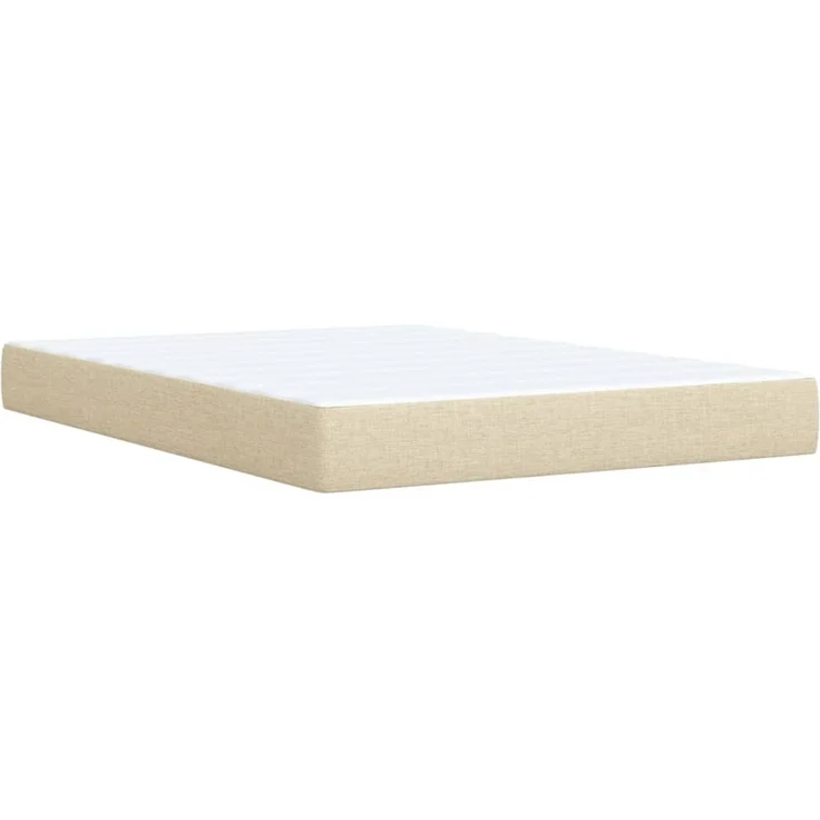 vidaXL Boxspringbett mit Matratze Creme 140x190 cm Stoff 3289749 – Bild 10