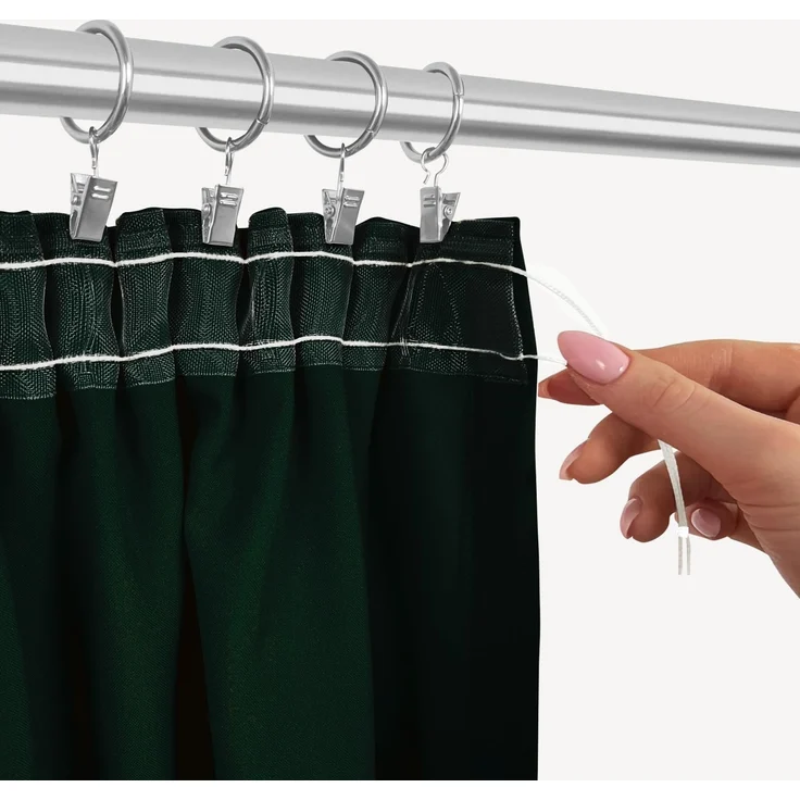 Rollmayer 'Vivid' 2er Pack Vorhänge mit Tunnelband flaschengrün 26, 135x215 cm, blickdicht – Bild 2