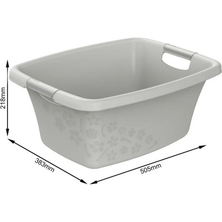 ROTHO Wäschewanne Flowers Wäschekorbset 3 tlg. 12l 25l 50l, Kunststoff (PP) BPA-frei (Wäschewannenset, Set 3-tlg), belastbare Tragegriffe – Bild 2