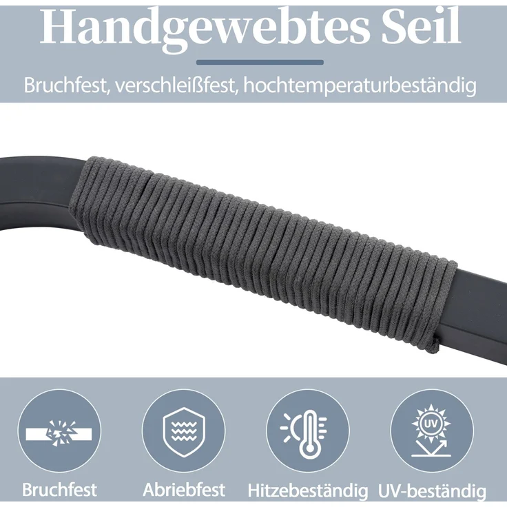 Merax Gartenmöbel-Set 6 Sitzer, Gartenlounge-Set Gartensofa mit Kissen und Tisch, Gartengarnitur Sofagarnitur Geflochten, Grau – Bild 7