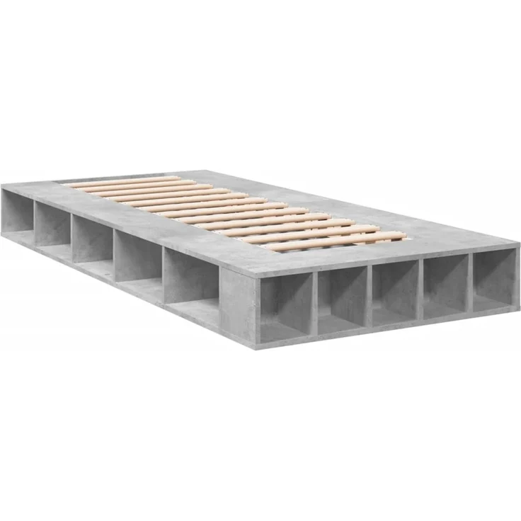 vidaXL Bettgestell Betongrau 90x200 cm Holzwerkstoff 3280520 – Bild 6