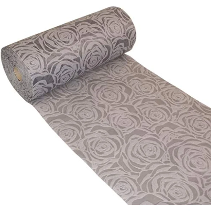 Deko AS Tischläufer Dekoflor® Tischläufer Rosenmuster - grau - 300mm - 25m - 56-300-25-32 (1-tlg, 1 Rolle Tischläufer), Strapazierfähig – Bild 2