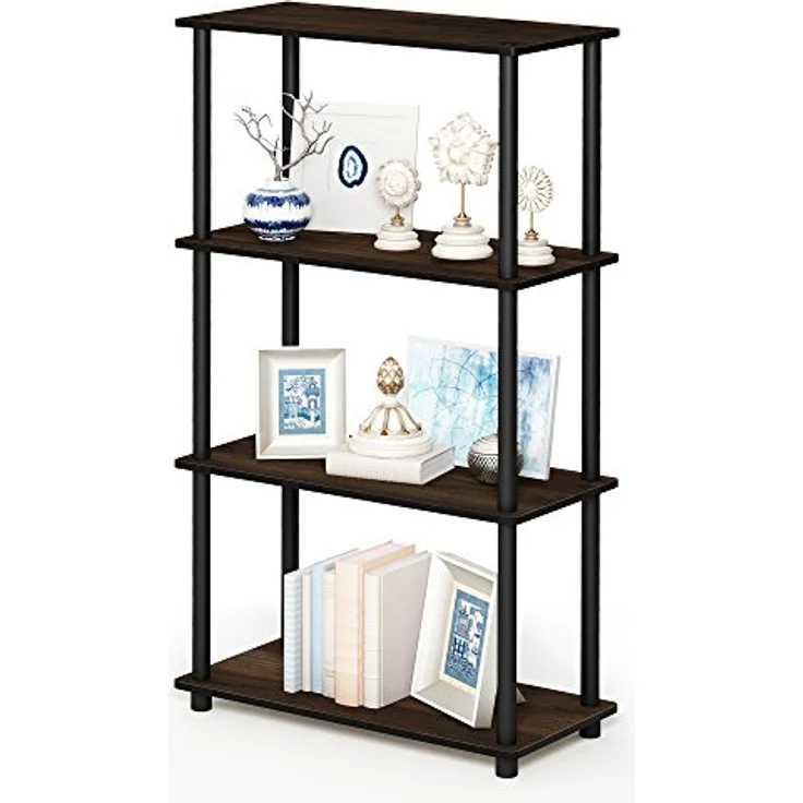Furinno Turn-N-Tube 4-Stufe Mehrzweck-Regal, Columbia Walnut/Schwarz, 59. 9 (Breite) x 109. 9 (Höhe) x 29. 7 (Tiefe) cm – Bild 6